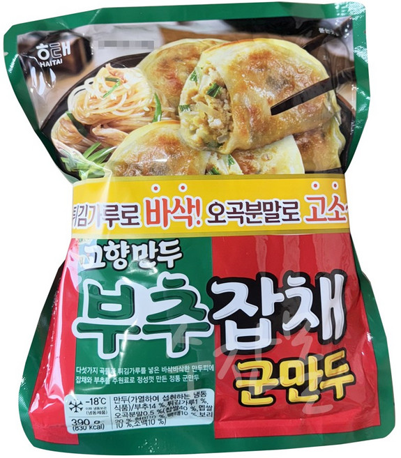 해태 부추잡채 군만두 390g+390g, 6개, 780g