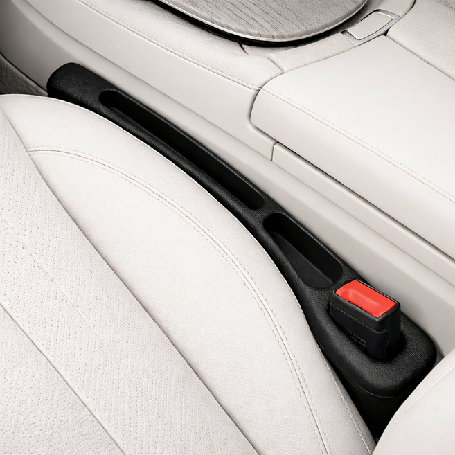 젠트너 전차종 호환 빈틈없는 자동차 시트틈새포켓 쿠션 2P, 1세트, 블랙