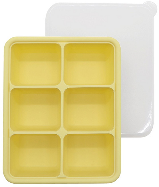 프로미스 이중밀폐 실리콘 이유식 큐브 6구, 360ml, 허니트랩, 1개