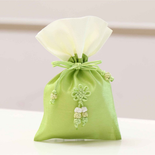 전통 복주머니 83(소) 선물포장주머니, 10개, 연두색