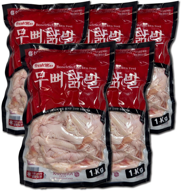 푸드맥스 닭발 원료 무뼈닭발, 1kg, 5개