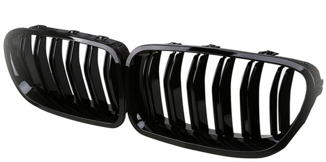 벤비아믹스 F10 5시리즈 2줄 그릴 M퍼포먼스 블랙 3색 포인트 튜닝 M5 타입 포인트 520d 530d 528i 540i 550d M5 535d 호환 튜닝 00162, 1번 F10 올블랙, 1세트
