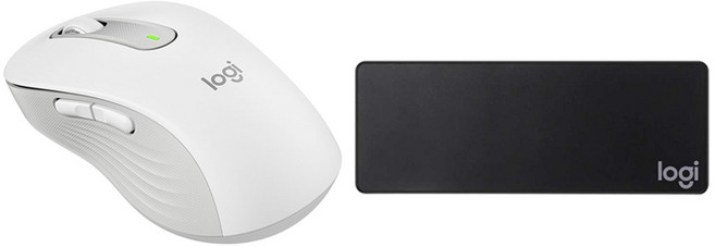 로지텍 시그니처 무선마우스 + 마우스 장패드, 화이트 + 블랙, M650