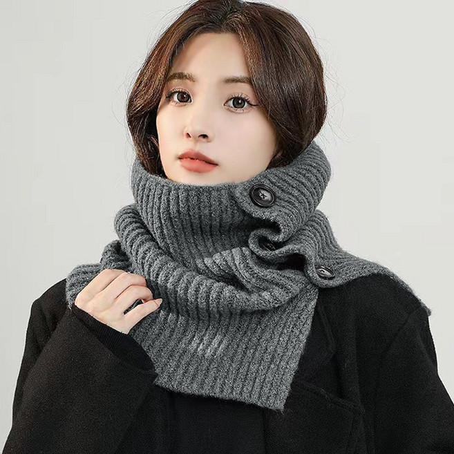 패션파트너 따뜻한 남녀공용 단추 니트 넥 워머 겨울 방한 목 토시 머플러 3color