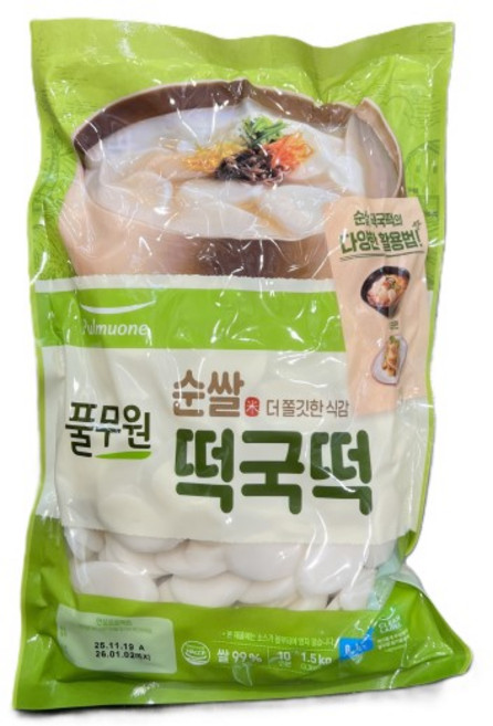 풀무원 순쌀 떡국떡, 1개, 1.5kg