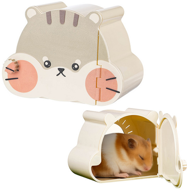 소동물 은신처 마그네틱 관찰 햄스터 하우스 리틀띵즈, 1개, 그레이