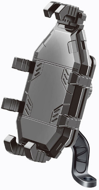 多功能八爪彈性氣墊減震掛鈎機車手機支架, 黑色, 後照鏡式