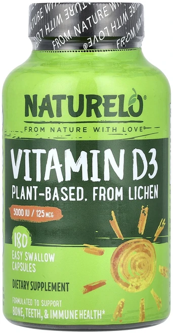 NATURELO 비타민D3 125mcg(5000IU) 삼키기 쉬운 캡슐 180정, NATURELO비타민D3125mcg5000IU삼키기쉬운, 1개 - 쿠팡