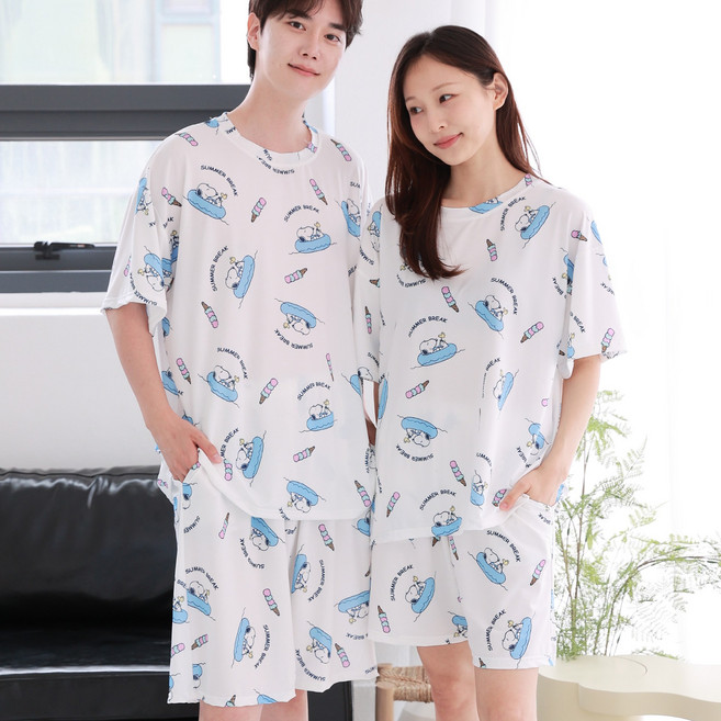 투와이 스누피 패밀리 성인 아동 메쉬 반팔 파자마 PH428