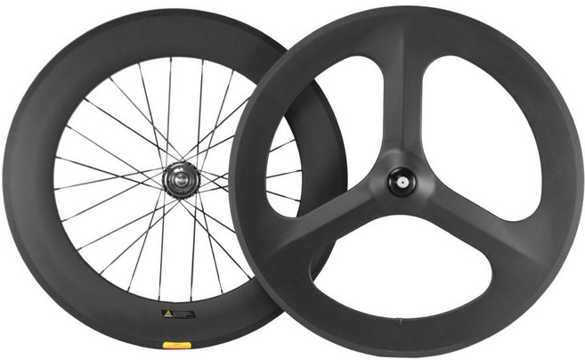 카본 삼발이 휠 88림 80mm 로드 픽시 자전거 700c 23c 클린처 휠셋, 1개