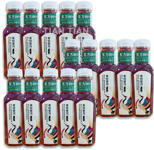 천천중국식품 동방수엽 청귤 보이차, 15개, 500ml