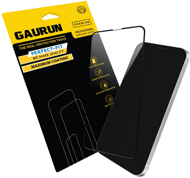 가우런 아이폰 13 미니 2.5D 프라임 풀커버 강화유리 액정보호필름 1매 P0000FGH, 1개