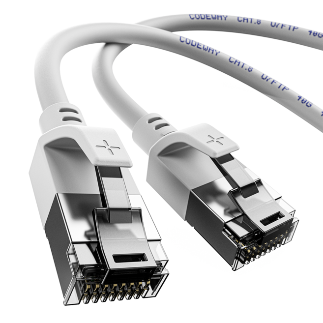 코드웨이 40기가 CAT8 초고속 인터넷 랜선 U/FTP 랜 케이블, 1개, 15m