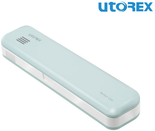유토렉스 퍼펙트케어 충전식 휴대용 UV-C 듀얼 칫솔살균기 UTC-3200, 아쿠아블루