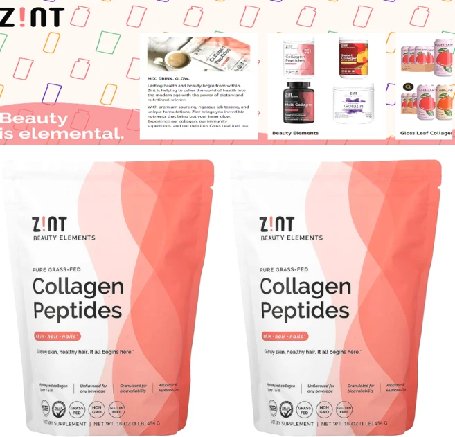 Zint(진트) 가수분해 콜라겐 I 및 III형 무맛 454g X 2개 순수 목초 사육 - 쿠팡