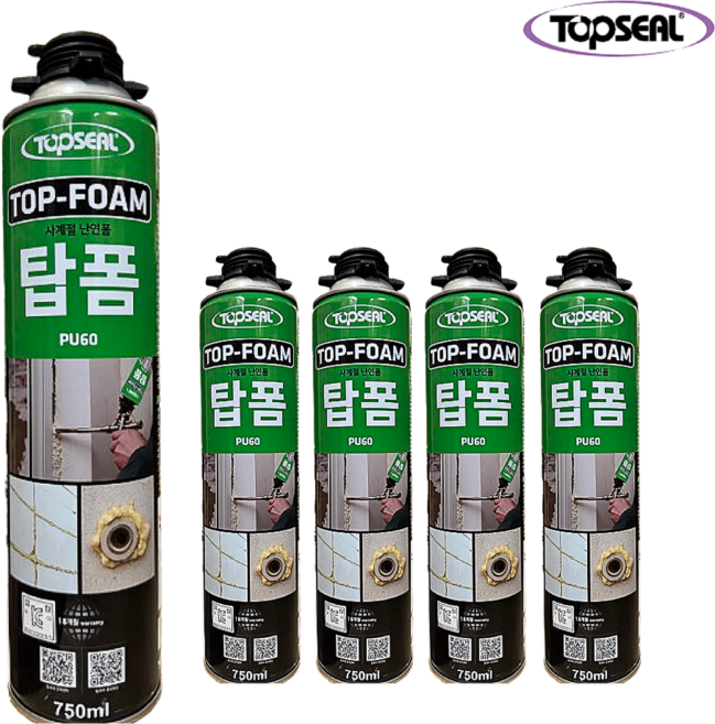 우레탄폼 충진용 탑씰 탑폼 건용, 5개