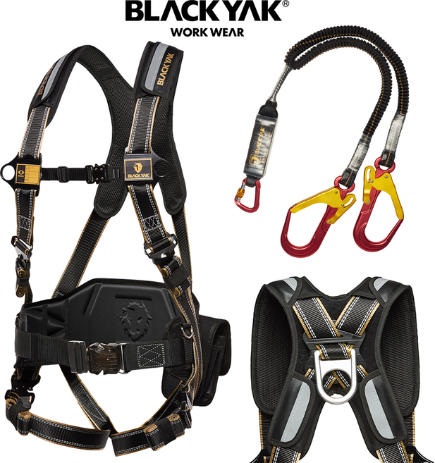 블랙야크 안전벨트 전체식 더블죔줄 안전대 국내생산, 블랙, 1세트