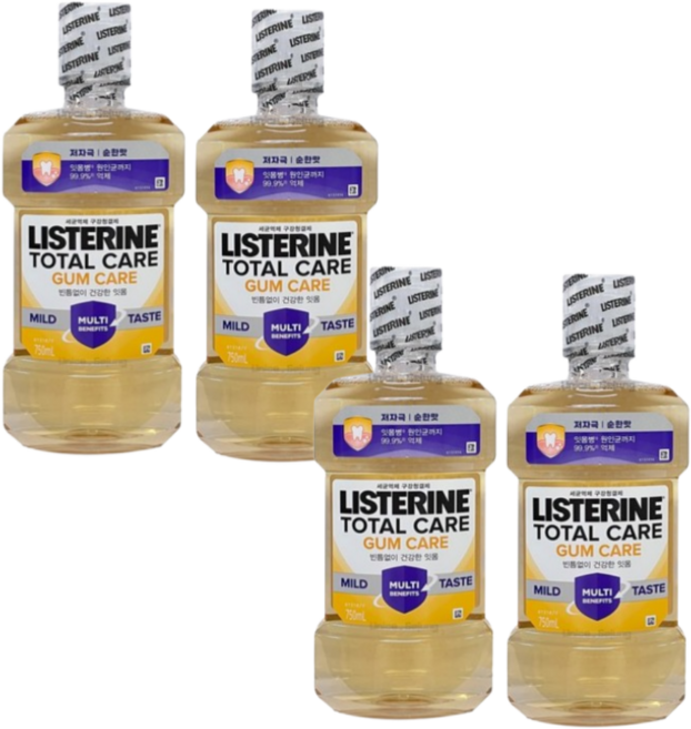 리스테린 검케어 마일드, 750ml, 4개