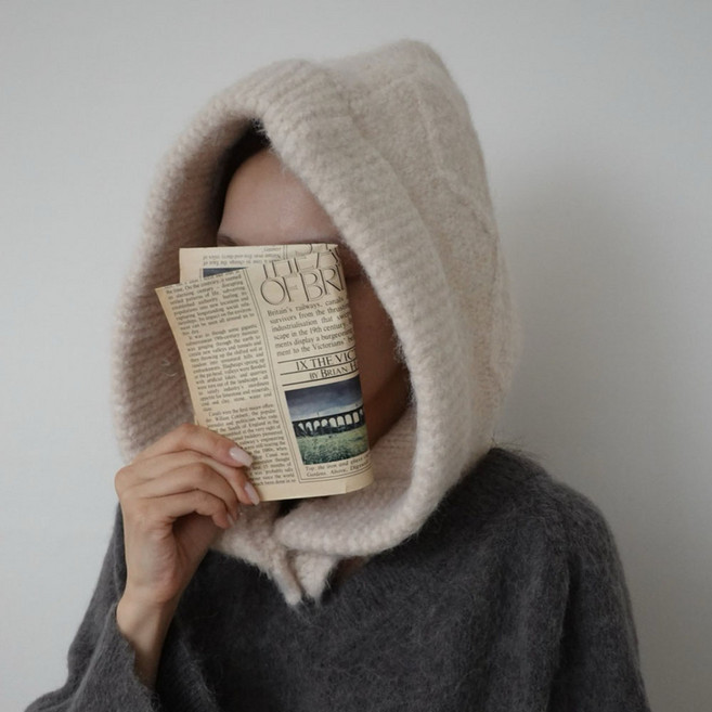 올라올라 여성 울 니트 고급 넥워머 바라클라바 따뜻한 겨울모자