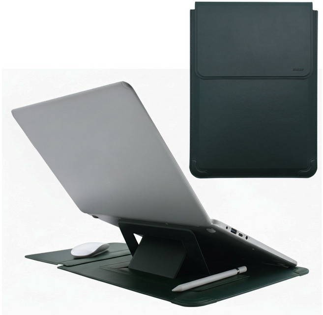 노트북 파우치 거치대 삼성 갤럭시북5프로360 LG그램 맥북네오 케이스 갤럭시북4 커버 가방 13인치 14인치 15인치 16인치 17인치, 딥그린, 1개