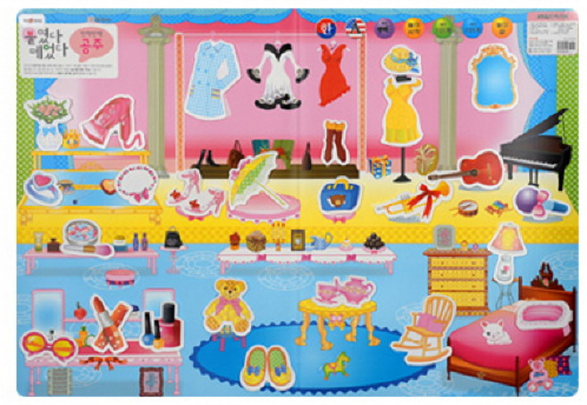 [그린키즈] 붙였다 떼었다_벽보_학습놀이 6종 중 택1(세이펜가능), 공주, 그린키즈, 공주