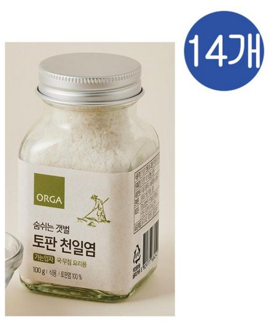 올가 토판 천일염 (가는입자) 숨쉬는 갯벌, 100g, 14개