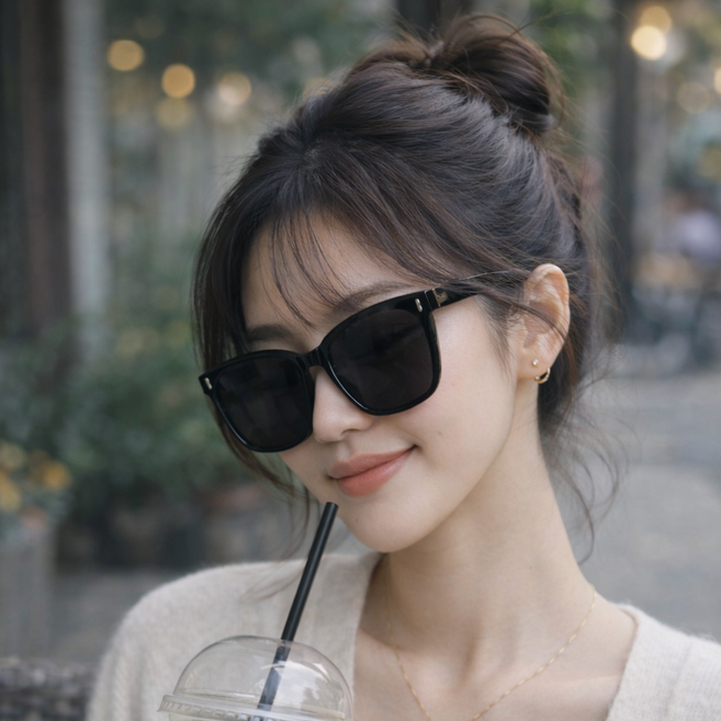 빈느 uv차단 선글라스 자외선차단 여자 남자 뿔테 사각렌즈 안경 케이스포함