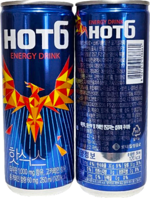 롯데칠성음료 핫식스 오리지널 에너지음료 고카페인 250ml x 15개, 15개입