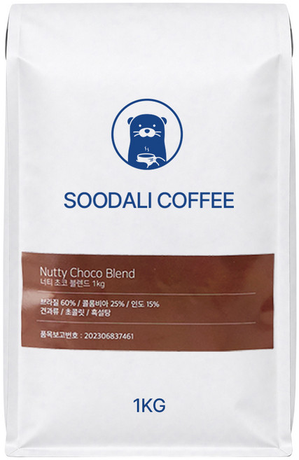 우연하게도 원두 고소한 너티초코 블렌드 커피, 1kg, 1개
