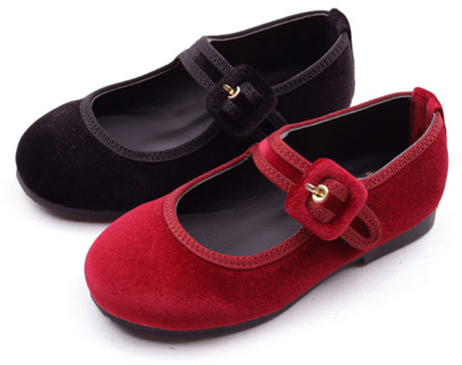 풋풋벨벳버클플랫 아동신발 여아단화