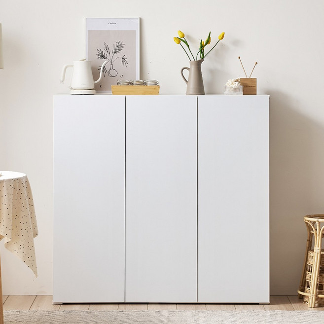 바로방가구 로엔 LPM 더 높은 수납장 1200 슬림 거실 베란다 다용도수납장, 화이트