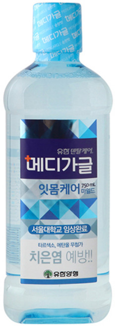 유니크앤몰 무색소 무에탄올 유한덴탈케어 메디가글 잇몸케어 피치향 750ml, 4개