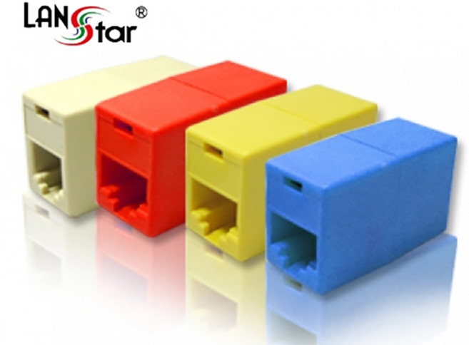랜 커플러 CAT5E RJ45 UTP 랜선 연장 연결 젠더 아이보리 LS-CUP-ID8PI, 1개