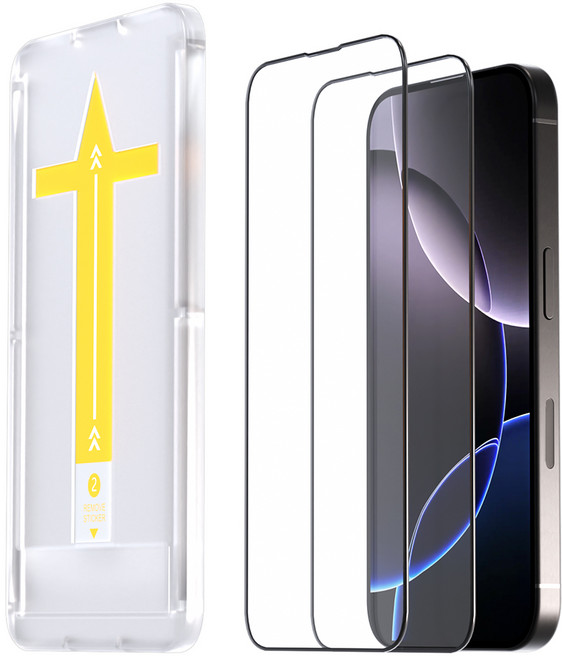 제트스킨 쉽게 붙이는 9H 강화유리 액정보호필름 2매 + 가이드툴, 1세트