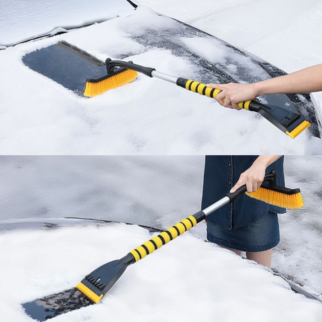 유니페이스 자동차 길이조절 눈제거 브러쉬 차량용 성에제거기 눈빗자루 블루, 1개