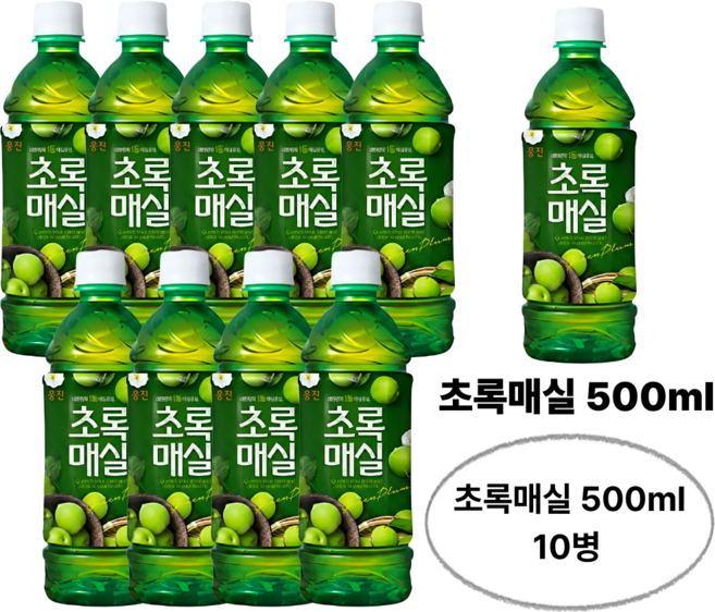 웅진식품 초록매실 500ml, 10개