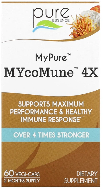 퓨어 에센스 마이퓨어 MYcoMune 4X 60 식물성 캡슐 - 쿠팡