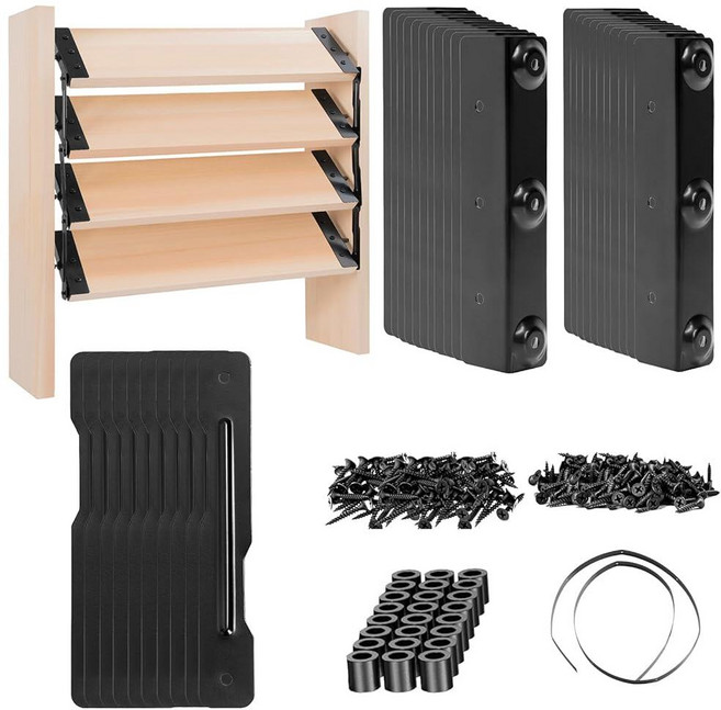 Louvers 브래킷 셔터 하드웨어 키트 데크 선블라인드 시스템 최대 11개의 보드용 블라인드용 루버 하드웨어 세트 (121.9cm(48인치)), Louvers 브래킷 셔터 하드웨어 키트, 데크 선블라
