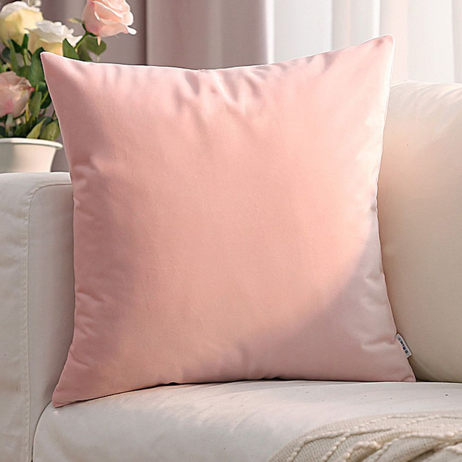CNTCSM 심플 노르딕 플레인 쿠션 더티 핑크 쿠션 소파 그레이 벨벳 등받이 침대 머리맡 모란디 쿠션, 연분 벨벳