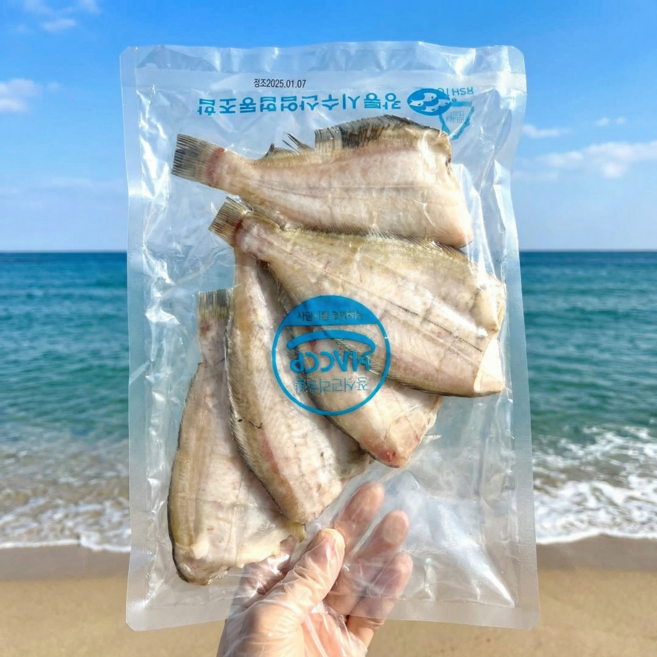 반건조생선 알배기 참가자미 구이용 두절 기름가자미 2미 3미 5미 건어물 샛별수산, 반건조 참가자미 3미, 1개, 220g