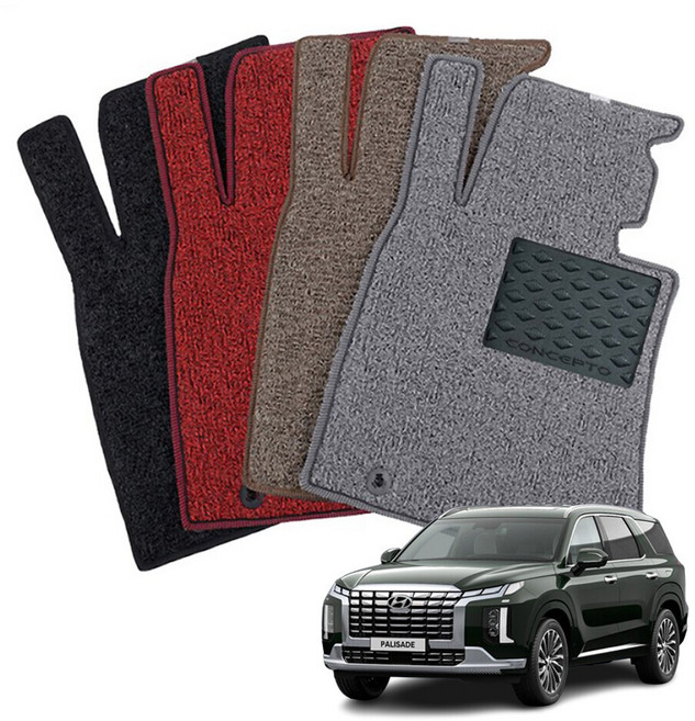 DXSOAUTO 컨셉토 엣지확장형 코일매트 팰리세이드 운전석1p (2019-2024), 브라운, 64 팰리세이드 7인