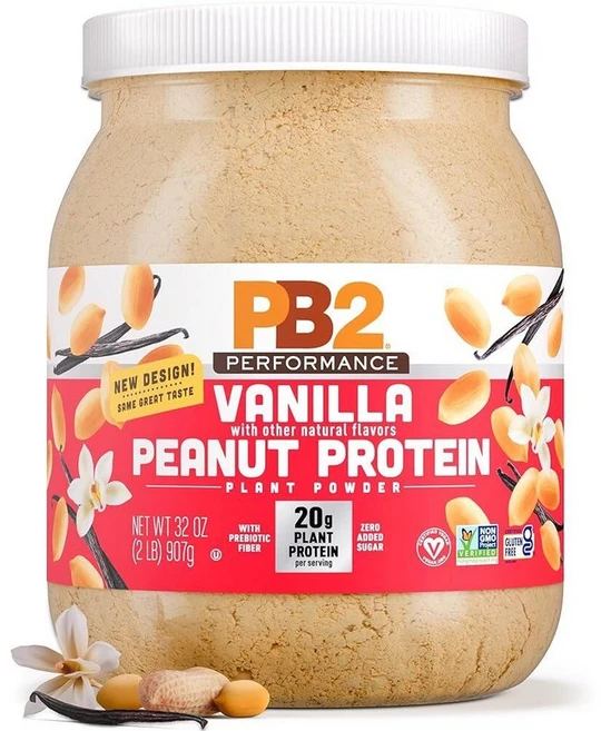 PB2 Performance Peanut 식물 기반 비건 단백질 파우더 | 20g 완전 단백질 설탕 무첨가 프리바이오틱 섬유 유제품 프리 인증 GMO 글루텐 프리 [마다, 1개, 907g - 쿠팡