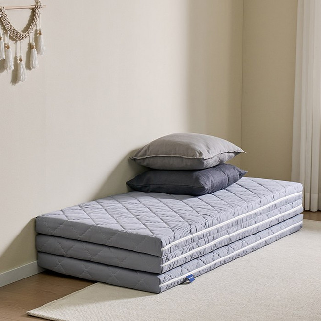 보루네오 엘리브 3단 접이식 7cm 토퍼 매트리스 고급형 퀸 sk204, 연그레이