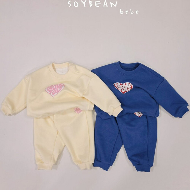 하트 맨투맨 조거바지 상하세트 봄 남여 아기 돌 백일 신생아 6개월 베베 데일리 상하복