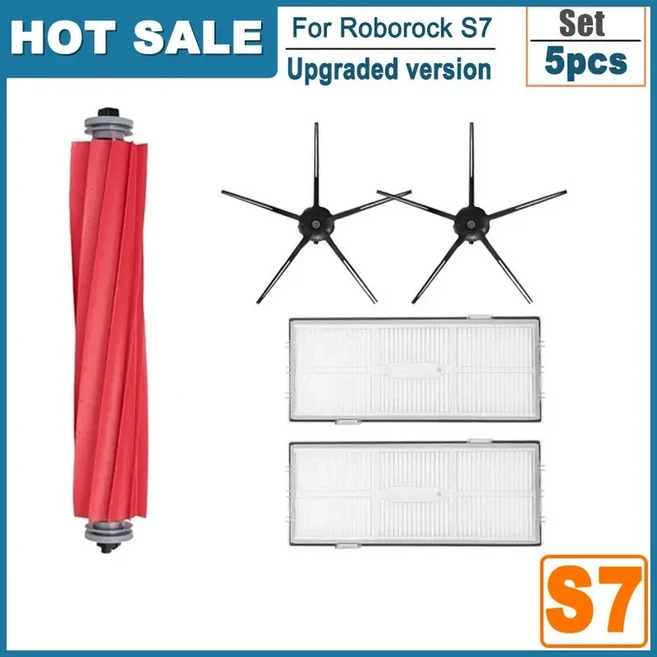 쿠쿠스토어 Hepa 여과기 피복 Xiaomi Roborock S7의 경우 MaxS70T7S Pl 로봇 진공 청소기 액세서리 메인, 14 5pcs black