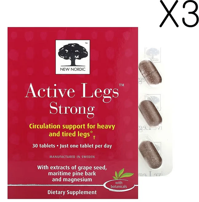 뉴노르딕 액티브 레그 스트롱 30정, 3팩 - 쿠팡