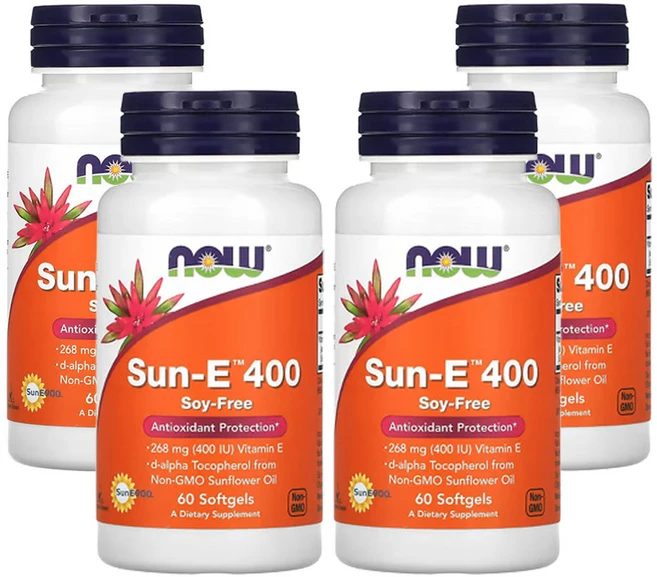 나우푸드 썬-E400 268mg(400IU) 60소프트젤, 60정 × 4개, 4개, 60정 - 쿠팡