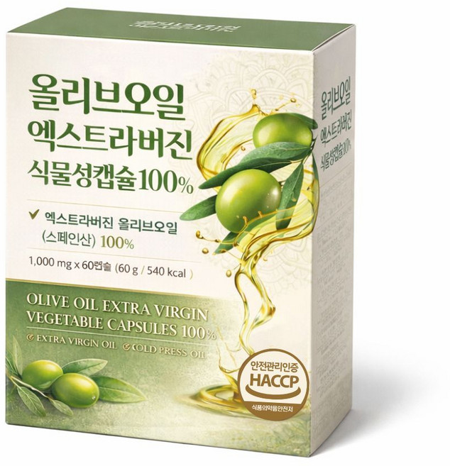지중해 올리브오일 캡슐 피쿠알 올리브유 / 12박스구매시 올록담 올리브3 정품 1박스 증정, 1개, 60캡슐