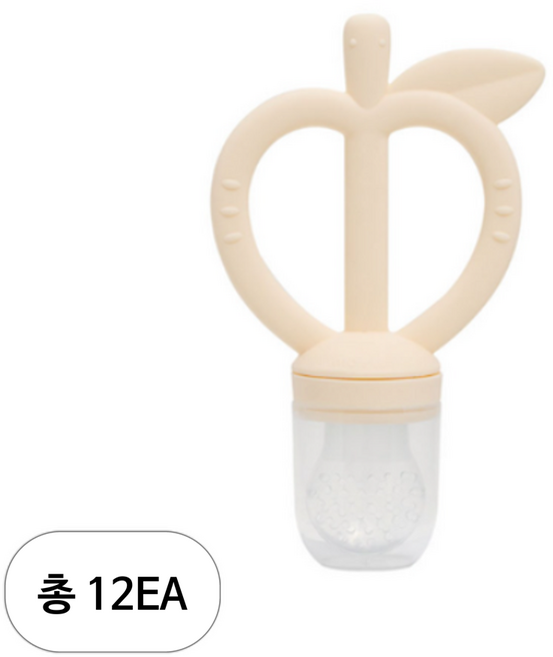 모윰 유아용 애플피치 치발기 과즙망, 레몬옐로우, 12개