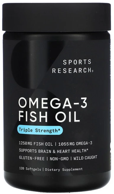 스포츠리서치 야생포획 오메가3 피쉬 오일 3배 스트렝스, 120정, 1개 - 쿠팡